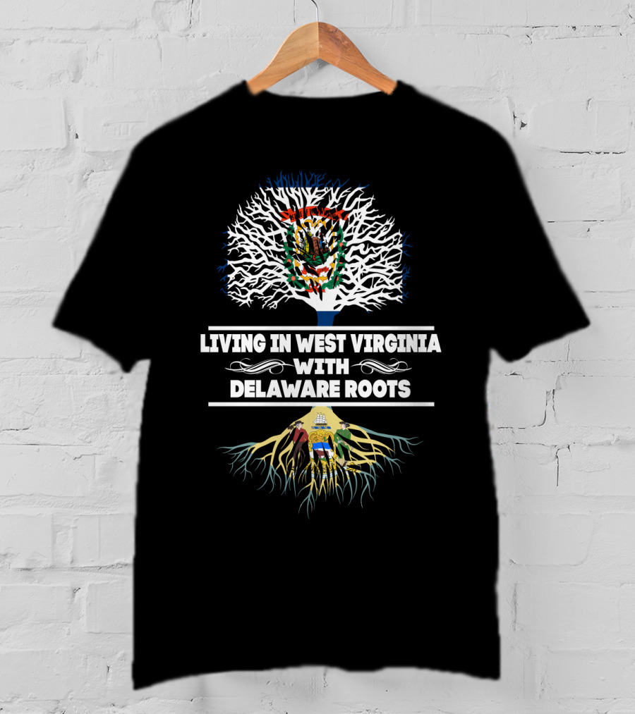 West Virginia Living With Delaware Heritage Tree And State Seals T-Shirt