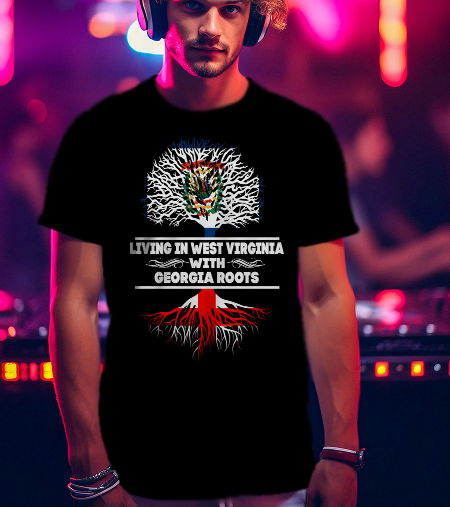 West Virginia Pride With Georgia Heritage Tree Emblem T-Shirt