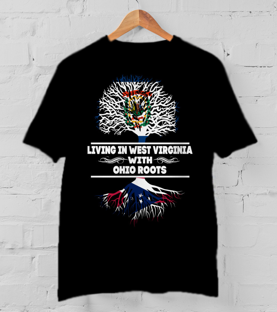 West Virginia Living Ohio Roots State Flag Tree T-Shirt