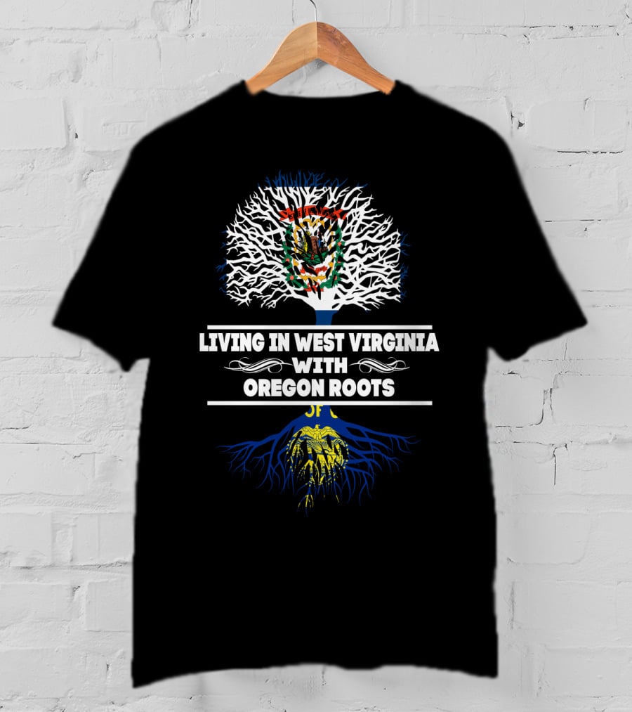 West Virginia Living Oregon Roots Tree Design Emblem T-Shirt