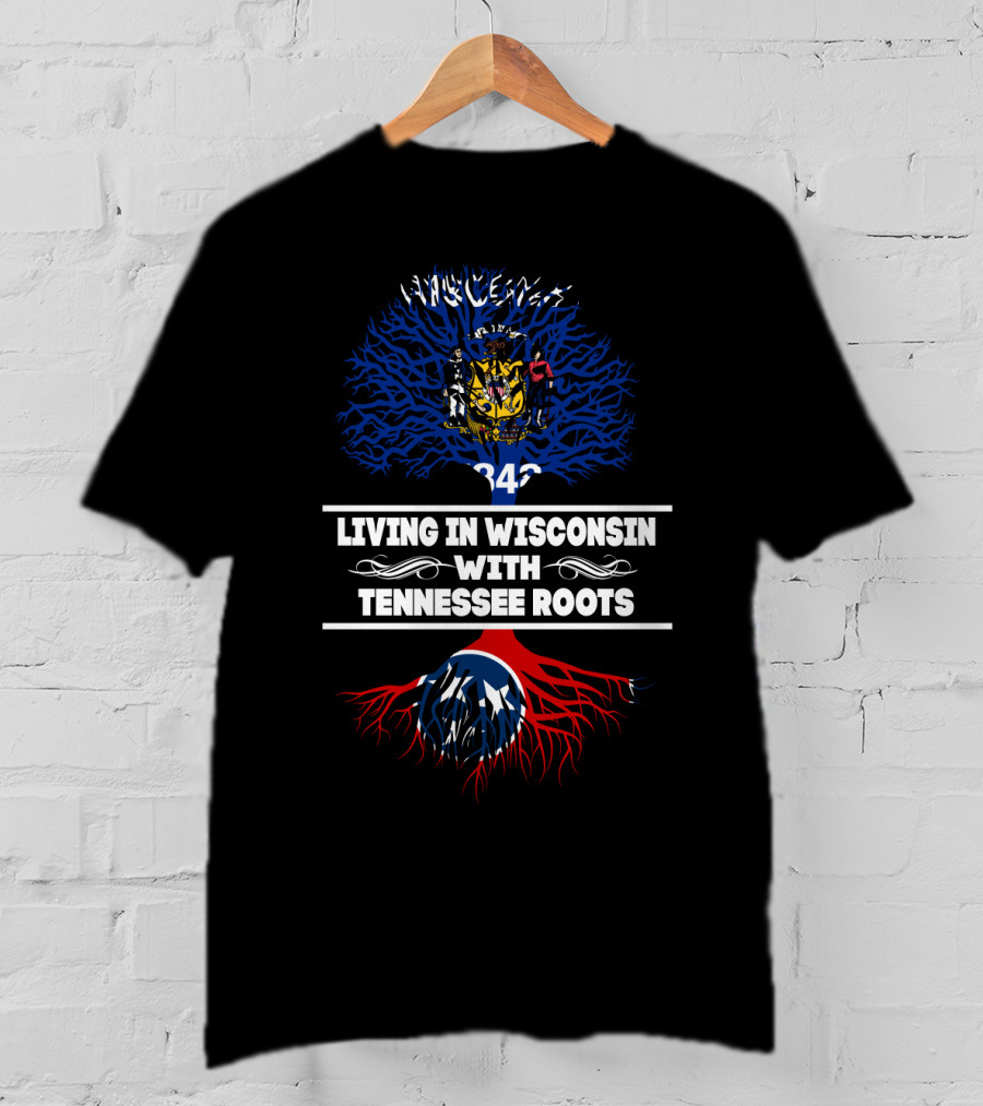 Wisconsin Heritage Above Tennessee Flag-Inspired Roots Connection T-Shirt