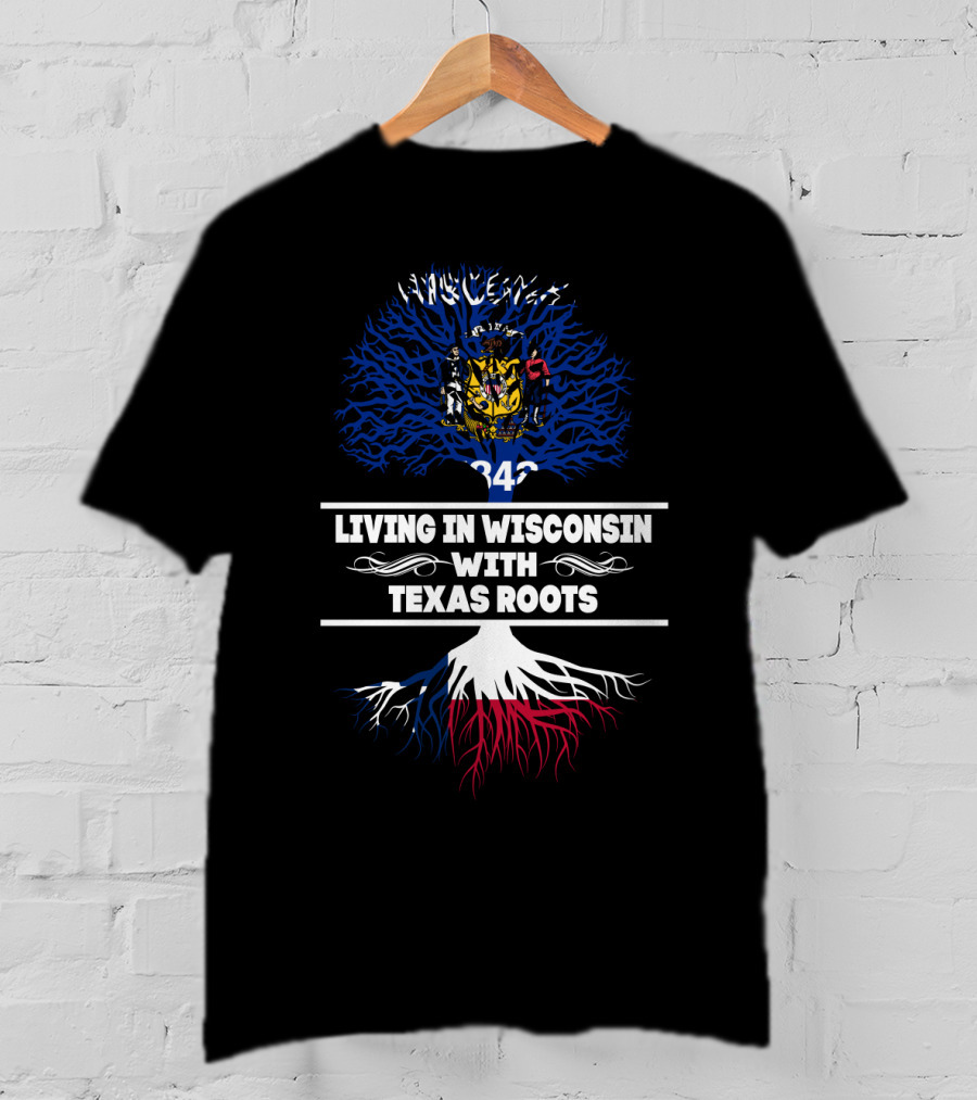 Wisconsin Pride With Texas Heritage Tree T-Shirt