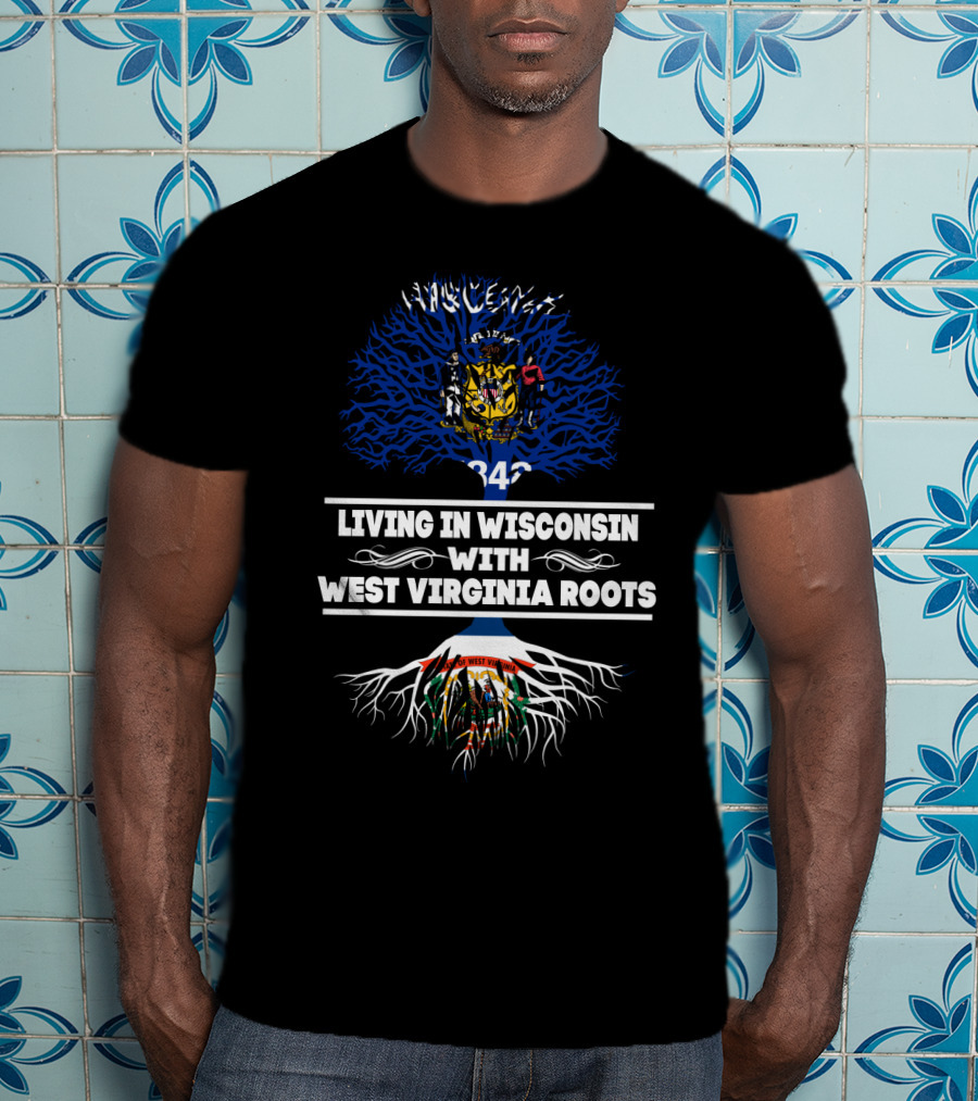 Wisconsin And West Virginia Roots United With State Symbols T-Shirt