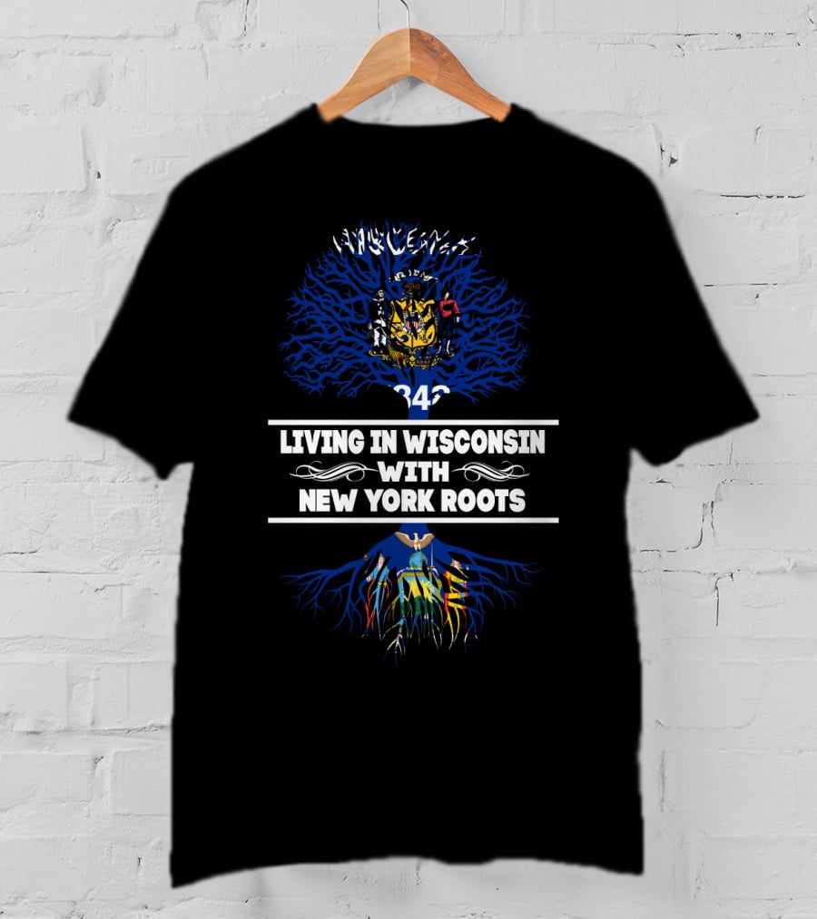 Wisconsin Pride With New York Heritage Symbolic Tree T-Shirt