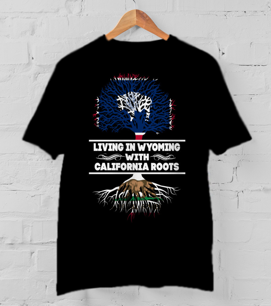 Wyoming Living California Roots Tree With State Flag Colors T-Shirt