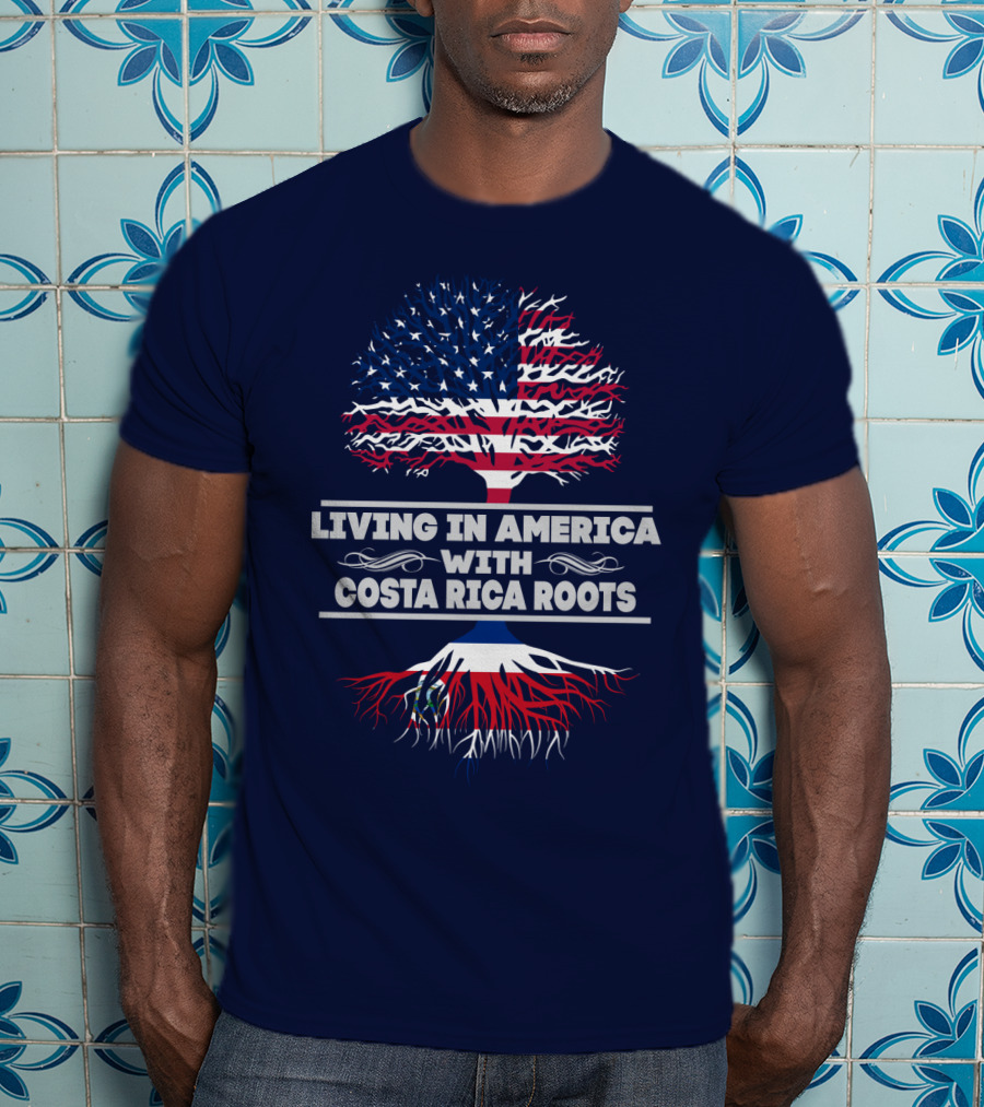 Living In America With Costa Rica Roots Patriotic Tree T-Shirt