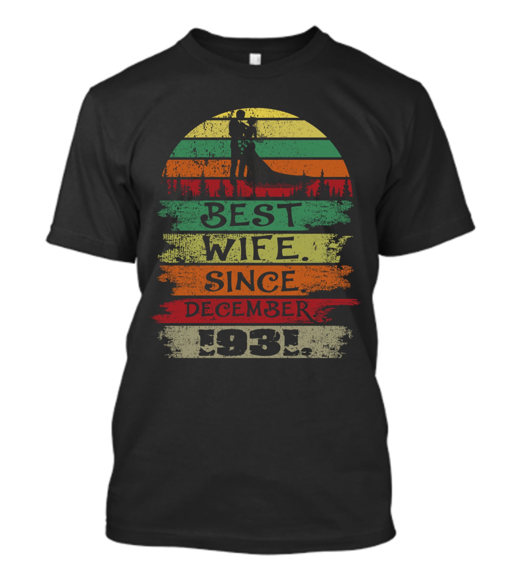 Best Wife Since December 1931 Vintage Silhouette Scene T-Shirt
