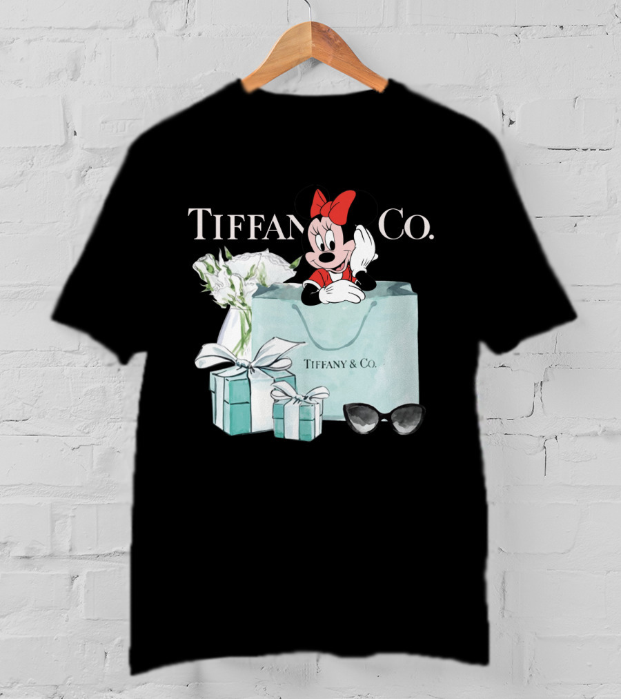 Tiffany And Co Minnie Mouse Bag Flowers Sunglasses T-Shirt
