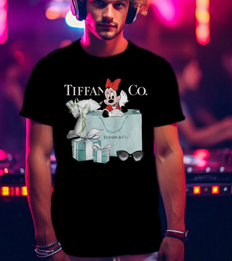 Tiffany And Co Minnie Mouse Bag Flowers Sunglasses T-Shirt