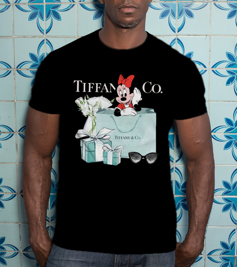 Tiffany And Co Minnie Mouse Bag Flowers Sunglasses T-Shirt
