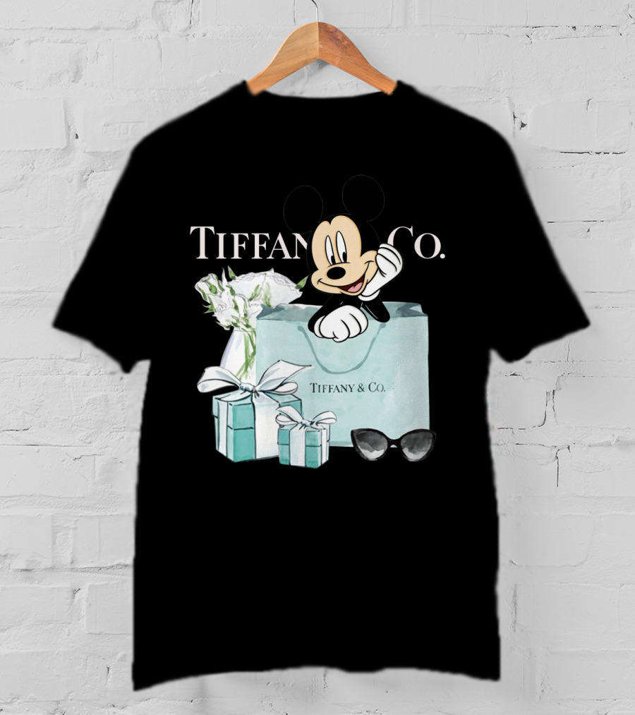 Tiffany And Co Mickey Mouse With Gift Boxes And Flowers T-Shirt