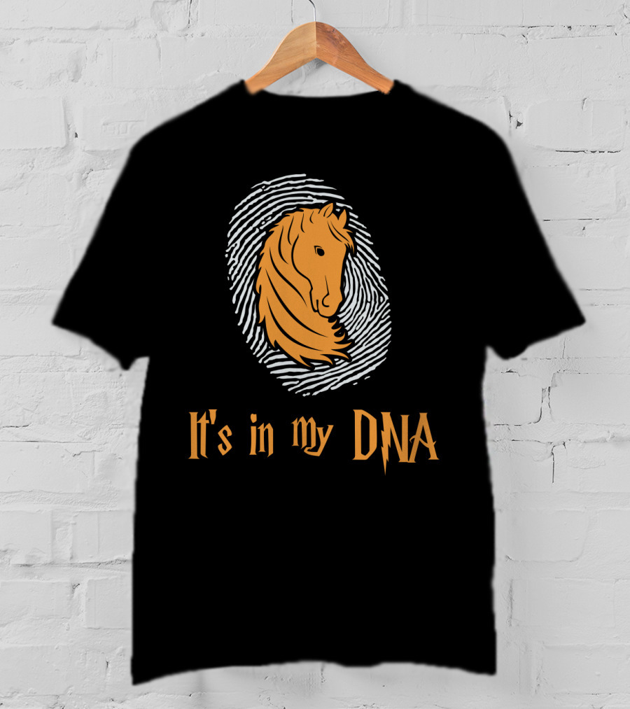 It's In My DNA Horse Love With Horse And Fingerprint T-Shirt