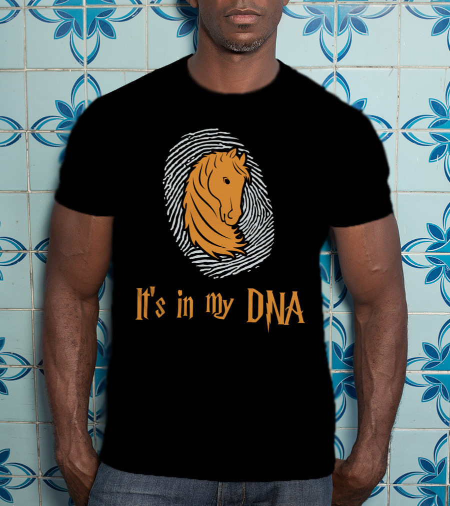 It's In My DNA Horse Love With Horse And Fingerprint T-Shirt
