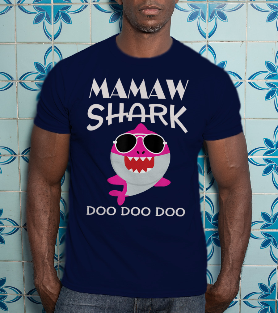 Mamaw Shark Doo Doo Doo Wearing Sunglasses T-Shirt