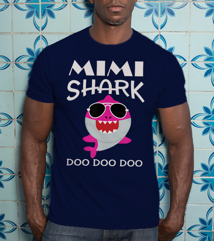 Mimi Shark Doo Doo Doo Sunglasses Fun Pink Shark T-Shirt