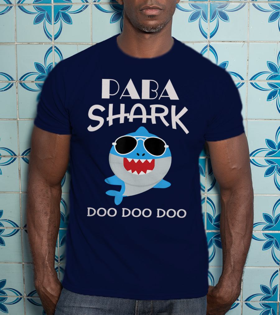 Paba Shark Doo Doo Doo Sunglasses Cartoon T-Shirt