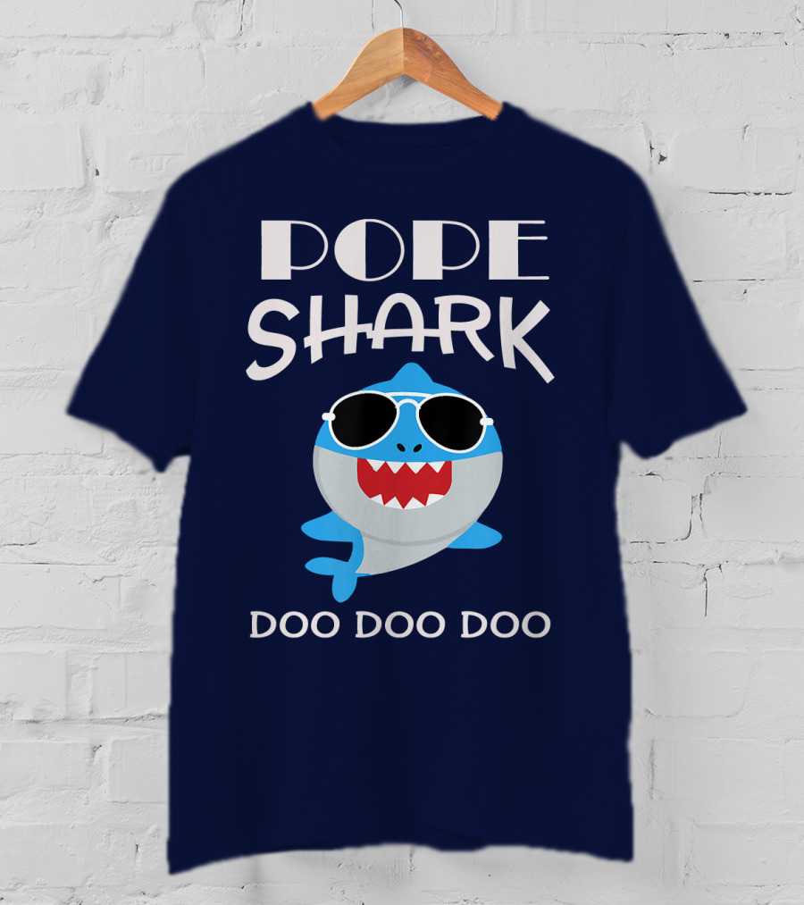 Pope Shark Doo Doo Doo Sunglasses Bite T-Shirt