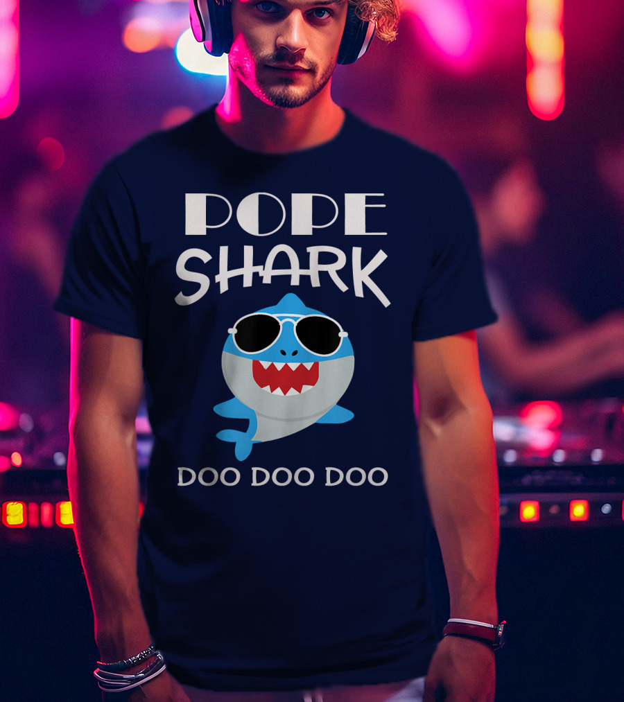 Pope Shark Doo Doo Doo Sunglasses Bite T-Shirt