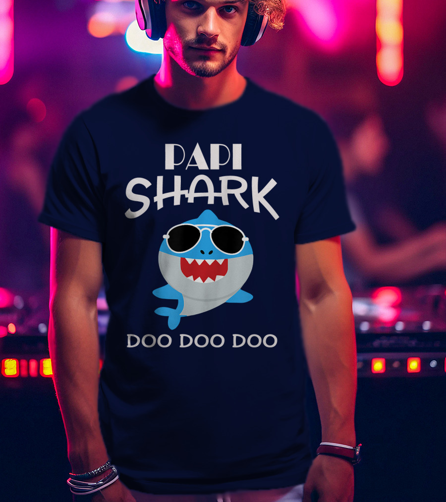 Papi Shark Doo Doo Doo Sunglasses Fun T-Shirt