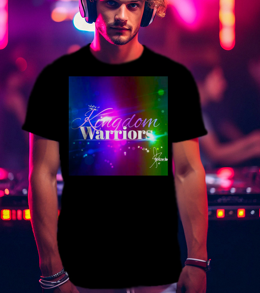Kingdom Warriors With Crown And Signature In Vibrant Multicolor Light Burst T-Shirt