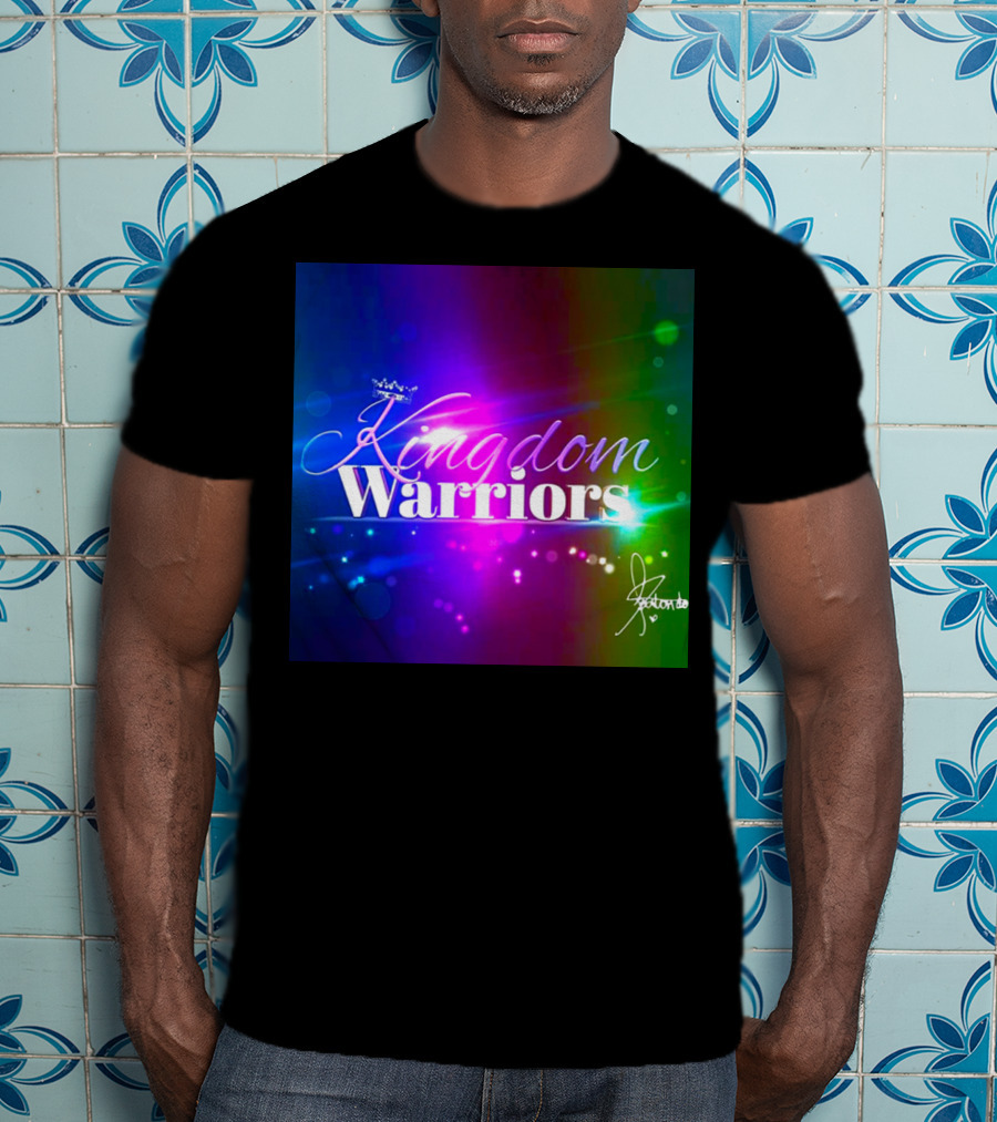 Kingdom Warriors With Crown And Signature In Vibrant Multicolor Light Burst T-Shirt