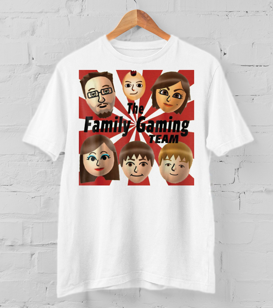 Family Gaming Team Characters With Text Burst T-Shirt