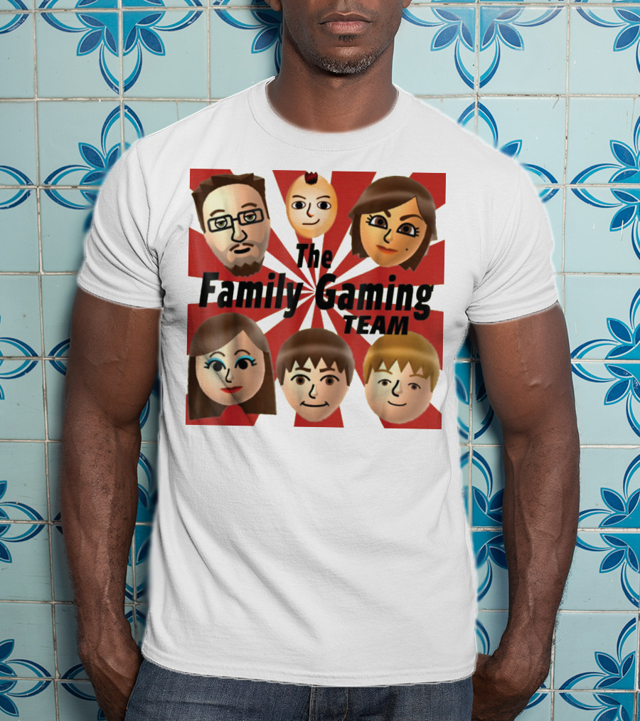 Family Gaming Team Characters With Text Burst T-Shirt