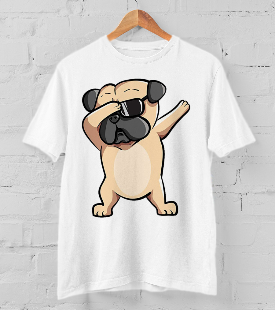 Cool Dabbing Pug With Sunglasses Cute Funny Dog Dab AZP T-Shirt