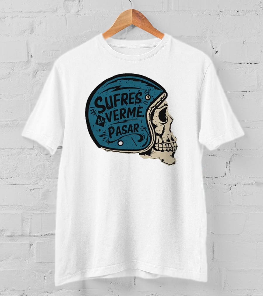 Sufres Al Verme Pasar Skull Helmet Cartoon Character T-Shirt