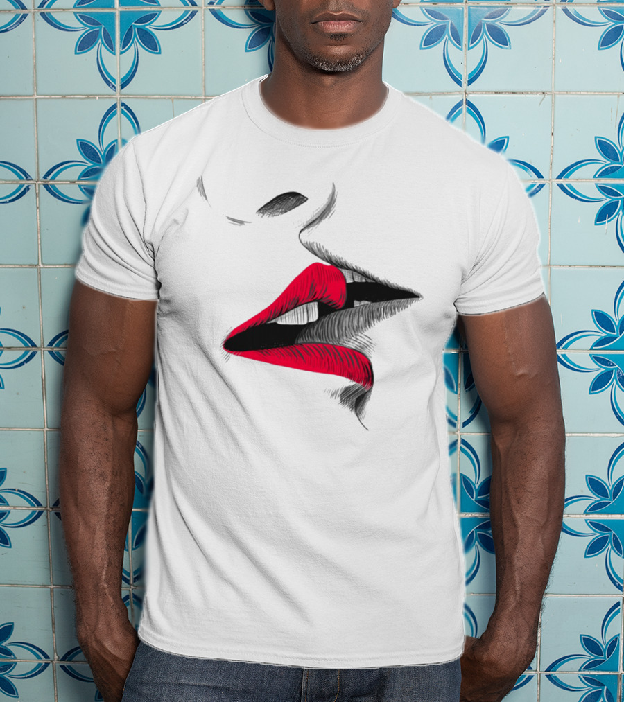 Good Morning I Love You Cool Red Lips T-Shirt
