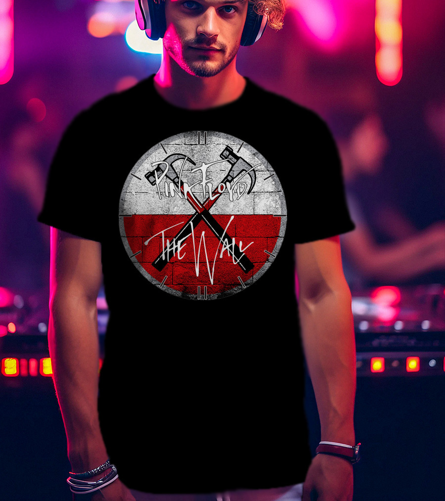 Pink Floyd The Wall Crossed Hammers Brick Circle T-Shirt
