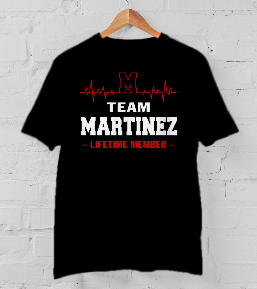 Team Martinez Lifetime Member Red Heartbeat Line M T-Shirt