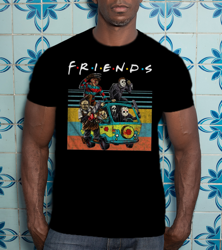 Friends Horror Icons Massacre Machine Cartoons T-Shirt