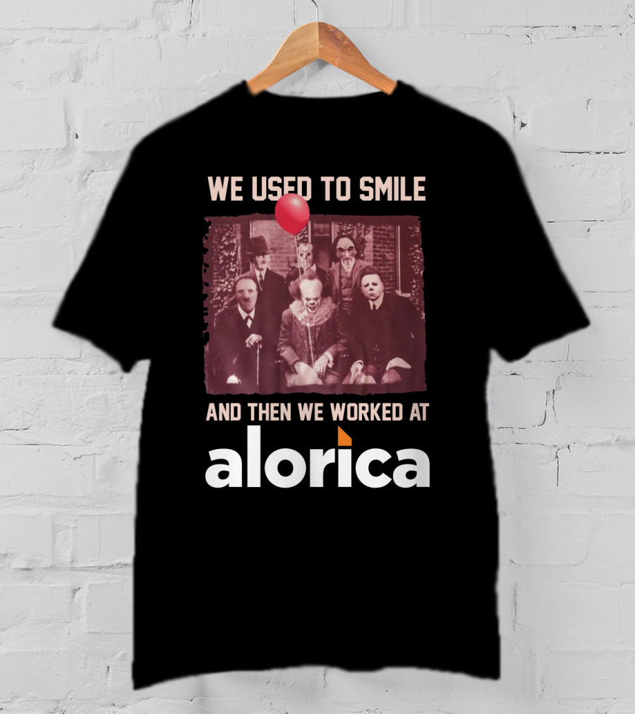We Used To Smile Horror Characters Then We Worked At Alorica Balloon Image T-Shirt