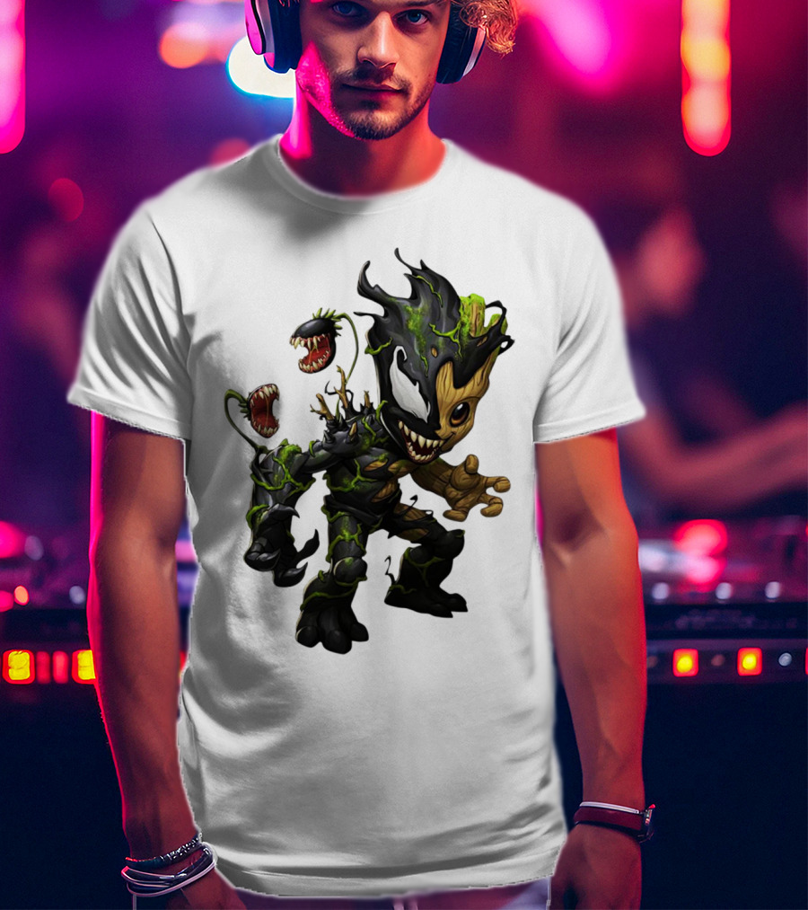 Baby Groot Venom Mashup Character Fusion T-Shirt