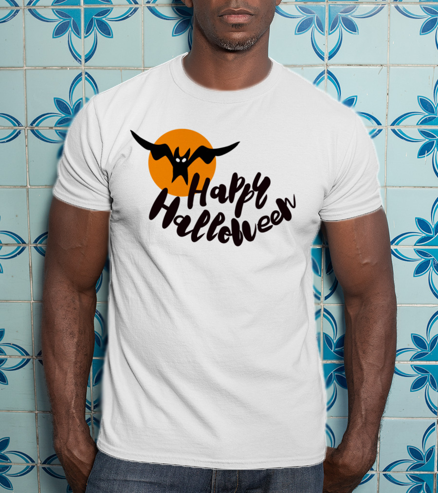 Happy Halloween Cartoon Bat T-Shirt