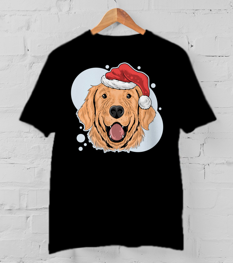 Christmas Dog Santa Claus Hat T-Shirt