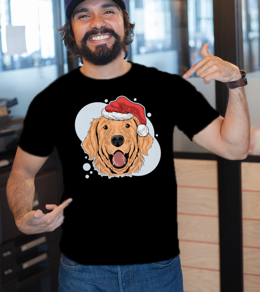 Christmas Dog Santa Claus Hat T-Shirt