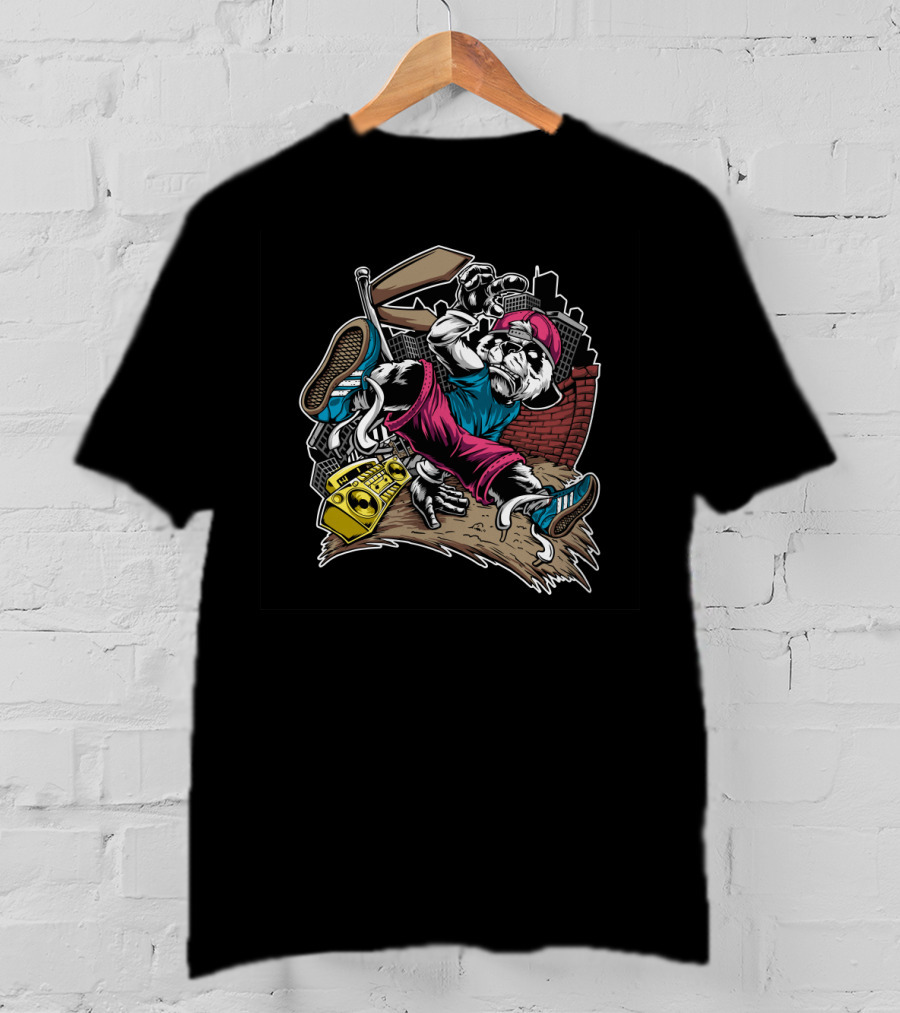Kungfu Panda Boombox Break Dance Urban Vibes Music T-Shirt