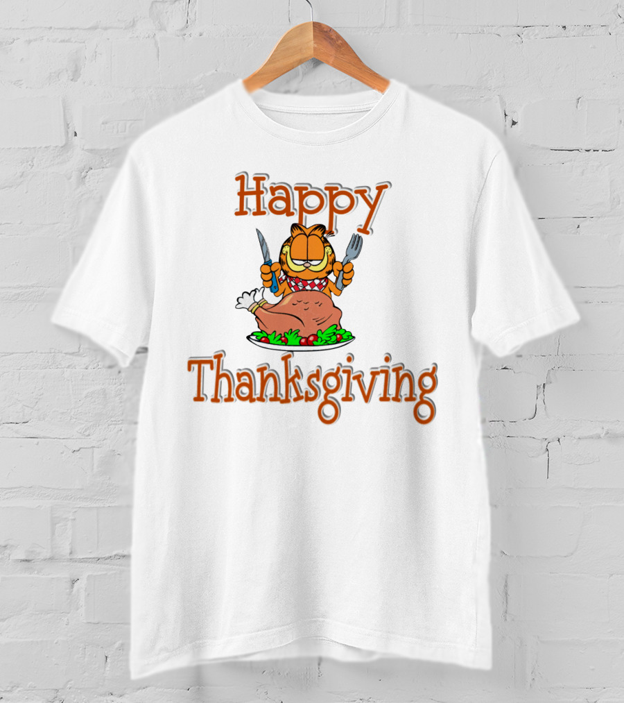 Happy Thanksgiving Garfield Turkey Feast T-Shirt
