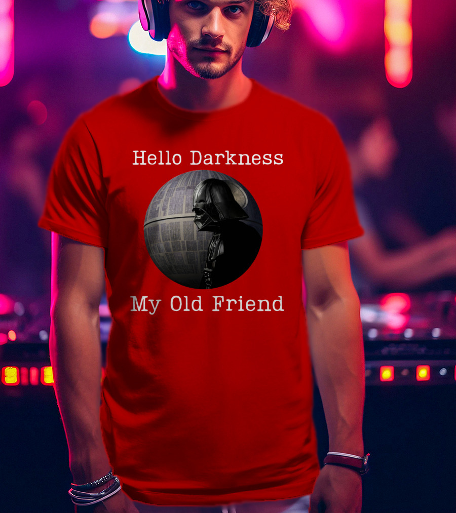 Darth Vader Hello Darkness My Old Friend Death Star T-Shirt
