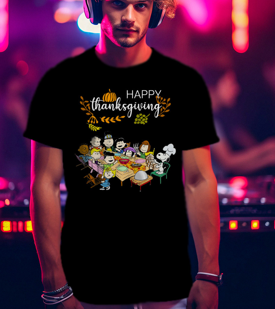 Peanuts Happy Thanksgiving Celebration With Snoopy And Friends T-Shirt