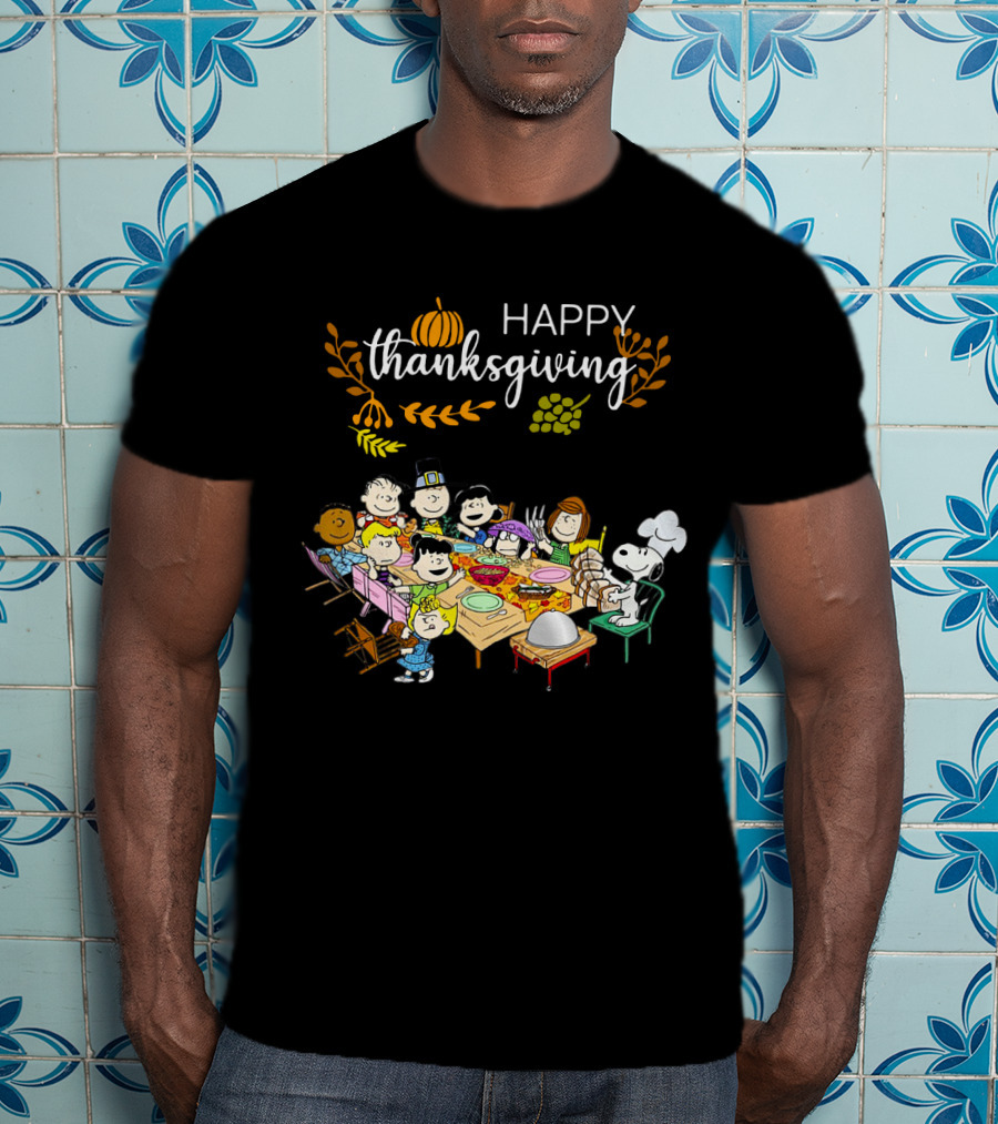 Peanuts Happy Thanksgiving Celebration With Snoopy And Friends T-Shirt