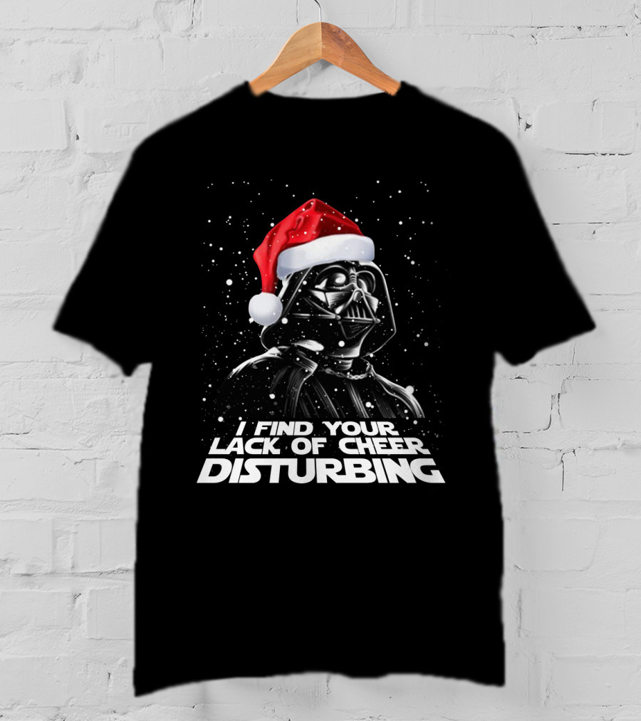 Darth Vader I Find Your Lack Of Cheer Disturbing Santa Hat Snowflakes T-Shirt