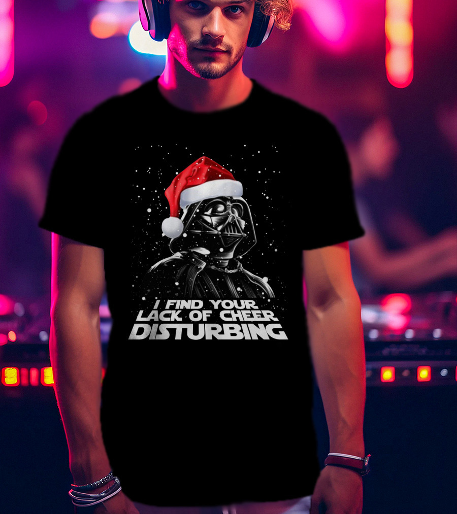 Darth Vader I Find Your Lack Of Cheer Disturbing Santa Hat Snowflakes T-Shirt