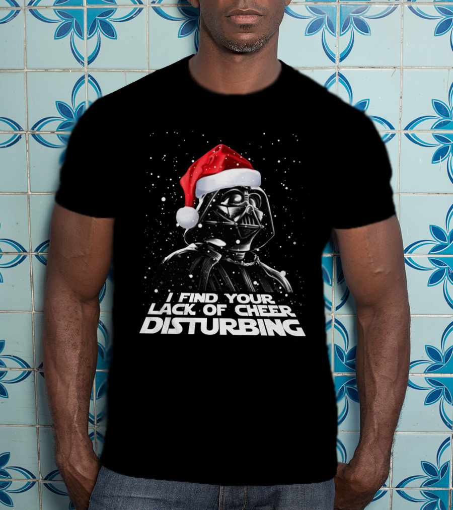 Darth Vader I Find Your Lack Of Cheer Disturbing Santa Hat Snowflakes T-Shirt