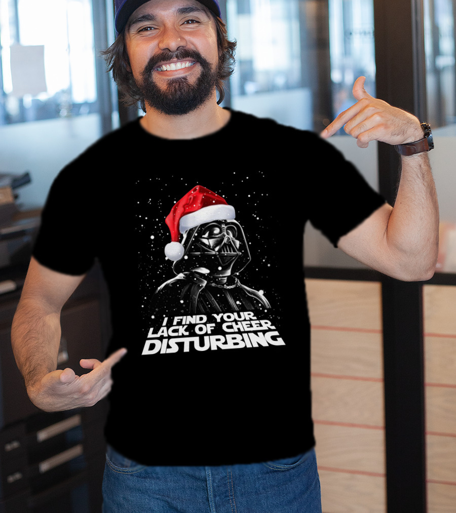 Darth Vader I Find Your Lack Of Cheer Disturbing Santa Hat Snowflakes T-Shirt