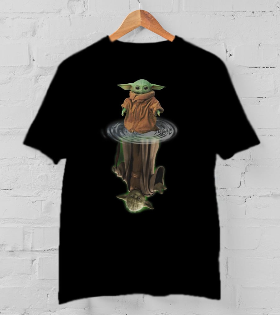 Yoda Grogu Reflection Star Wars Mandalorian T-Shirt