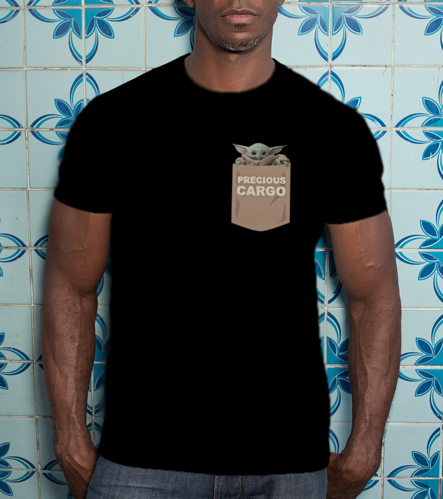 Precious Cargo Baby Yoda In Pocket Star Wars Mandalorian Grogu T-Shirt