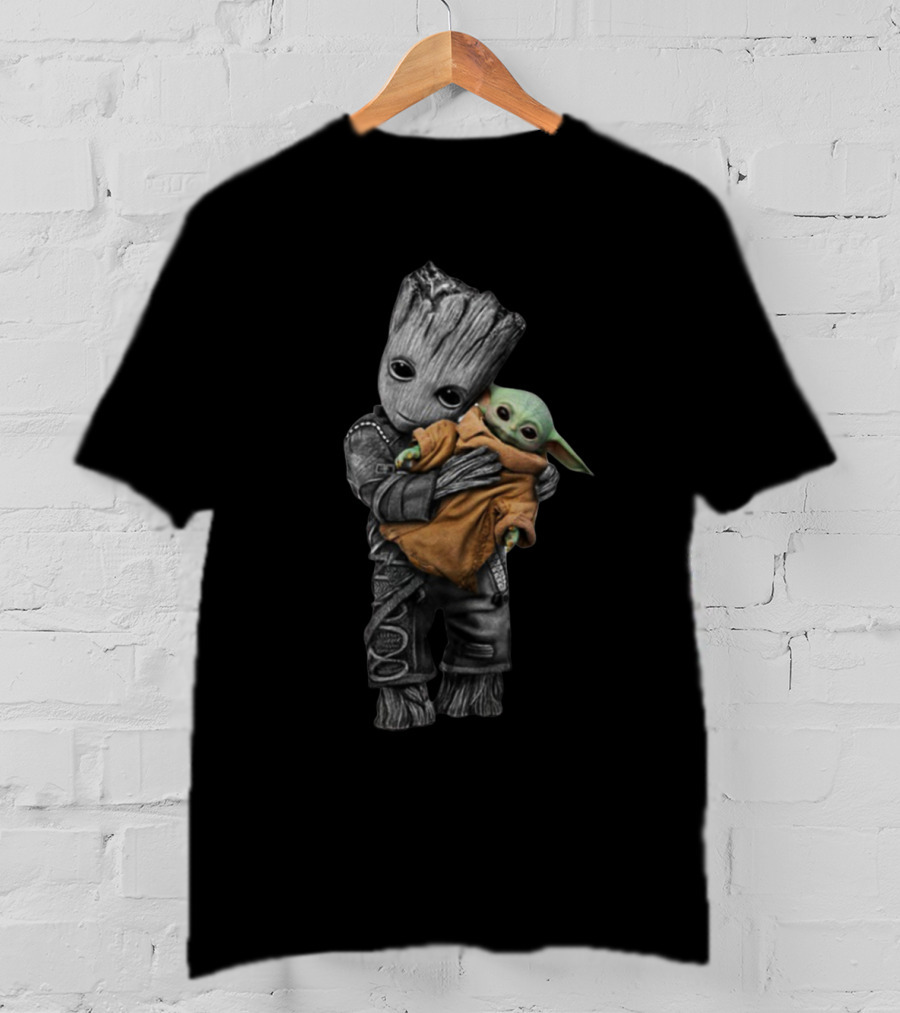 Baby Groot Holding The Child Grogu T-Shirt